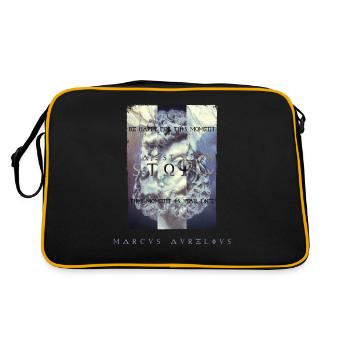 Marcus Aurelius Stoïcisme Soyez heureux motivationnel - Sac Retro - noir/or - Dos