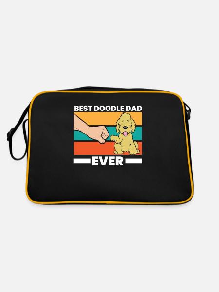 Goldendoodle Papa Cadeau Meilleur Doodle Dad Ever - Sac Retro - noir/or - Dos