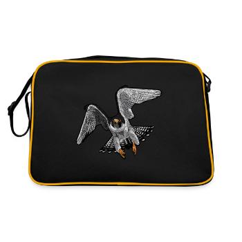 Falknerei Greifvogel Geschenk für Falken Freunde - Retro Tasche - Schwarz/Gold - Hinten