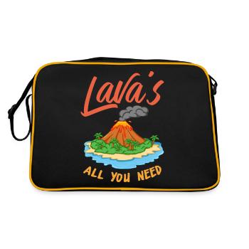 Volcan Hawaï Volcanologie Lava - Sac Retro - noir/or - Dos
