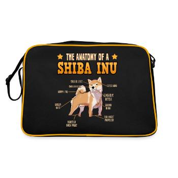 Cadeau d'anatomie d'amant de chien de Shiba Inus de chien - Sac Retro - noir/or - Dos