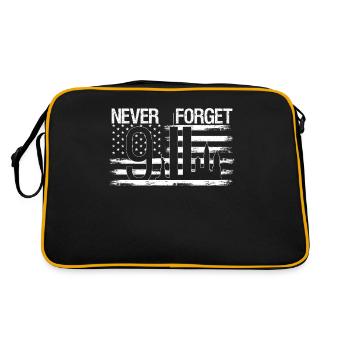 Patriotically harassed American flag Sep 11 - Retro Bag - black/gold - Back