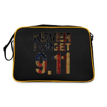 Patriotically harassed American flag Sep 11 - Retro Bag - black/gold - Back