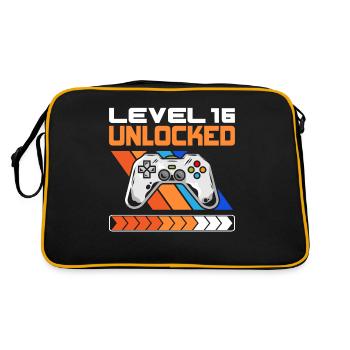 16th Birthday Level 16 Unlocked 16 years old - Retro Bag - black/gold - Back