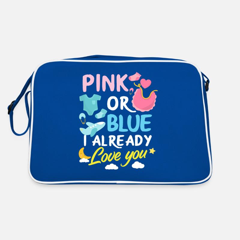 Pink oder Blau Gender Reveal Baby Party Retro Tasche