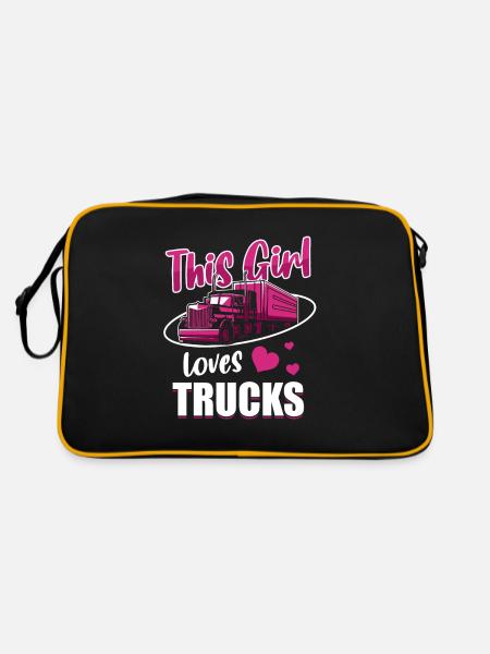 Cette fille aime les trucks Coole Idée de cadeau - Sac Retro - noir/or - Dos