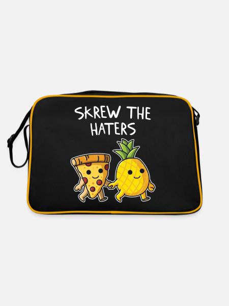 Pizza Hawaii Manger Pizza Ananas Love is Love - Sac Retro - noir/or - Dos