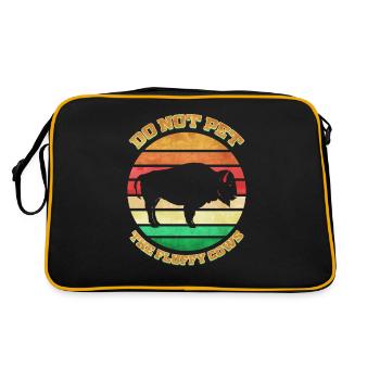 Bison Retro Vintage Büffel Buffalo Bison - Retro Tasche - Schwarz/Gold - Hinten