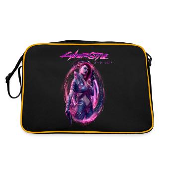 Mujer sexy cyborg Cyber style cyberpunk2077 Fanart - Retro Bag - black/gold - Back