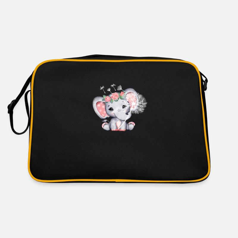 Éléphant fille avec une fleur Sac Retro