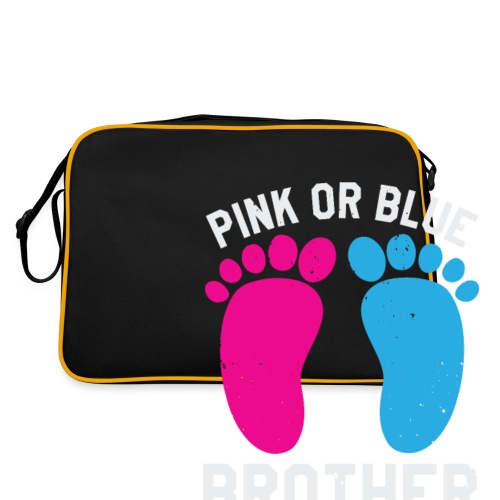 Pink or blue brother loves you - Retro Tasche