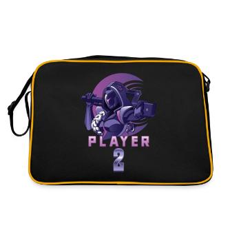 Matching Gamer Couple Player 1 Player 2 - Retro Bag - black/gold - Back