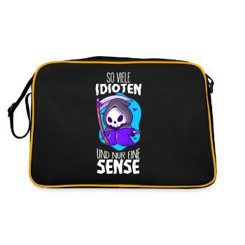 Lustige Sprüche - Retro Tasche - Schwarz/Gold - Hinten