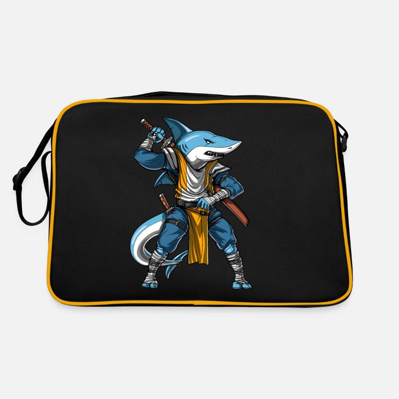 Hai Samurai Ninja - Retro Tasche - Schwarz/Gold