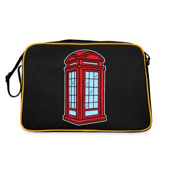 English phone booth - red phone booth - Retro Bag - black/gold - Back