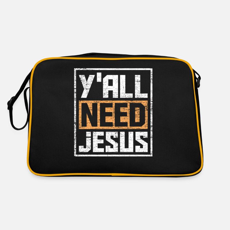 Jésus - Sac Retro - noir/or