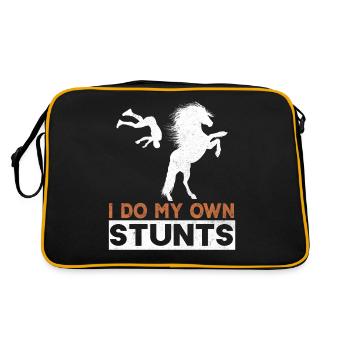 Equine Horse Riding Pony Equestrian Equestrian Gift - Retro Bag - black/gold - Back