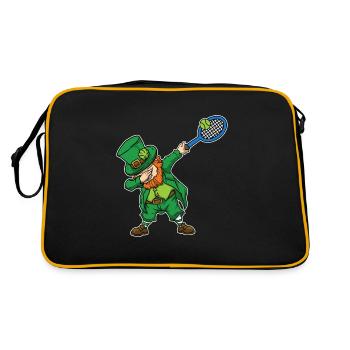 Dabbing Leprechaun Idée cadeau de tennis - Sac Retro - noir/or - Dos