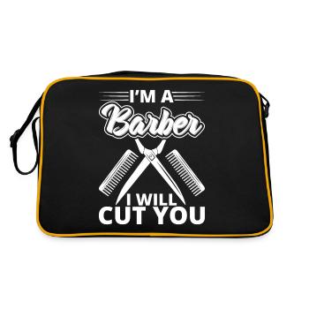 Friseur Friseur Geschenke Friseur Bedarf - Retro Tasche - Schwarz/Gold - Hinten