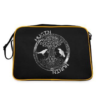 Hugin und Munin – Wächter von Odins Weisheit - Retro Tasche - Schwarz/Gold - Hinten