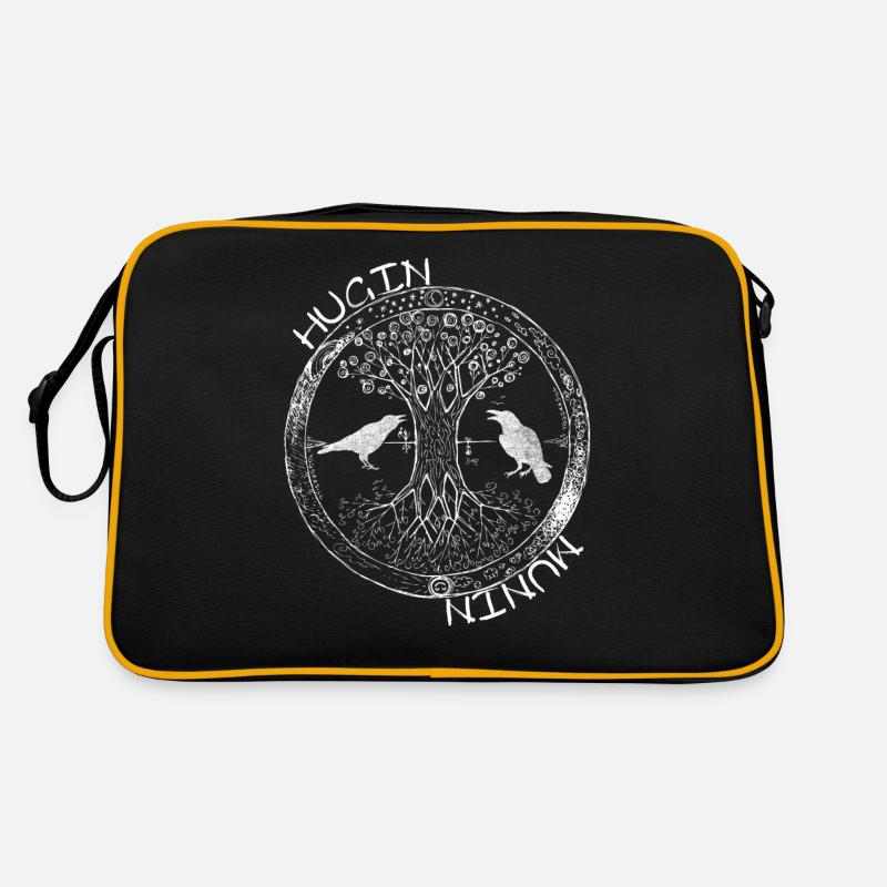 Hugin et Munin – Gardiens de la sagesse d’Odin - Sac Retro - noir/or