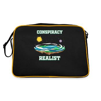 Flat Earth Conspiracy Earth Flat Earth - Retro Bag - black/gold - Back