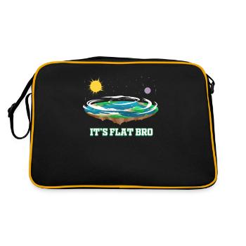 Flat Earth C'est Flat Bro Conspiracy Flat Earth - Sac Retro - noir/or - Dos