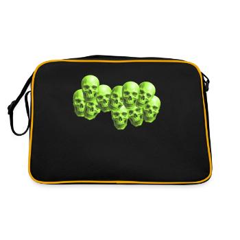 skull neon place art work mode style aesthetic - Sac Retro - noir/or - Dos