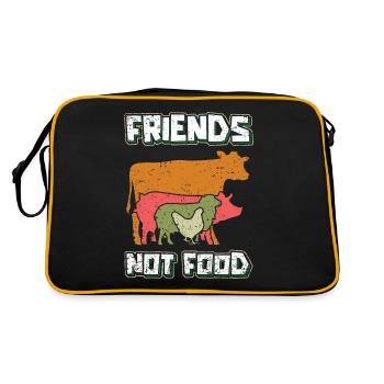 Vegan Veganer Vegan Kochen Veganer - Retro Tasche - Schwarz/Gold - Hinten