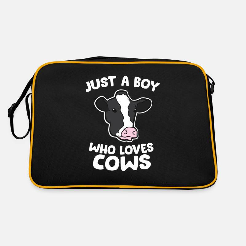 Nur Ein Junge Der Kühe Liebt Retro Tasche
