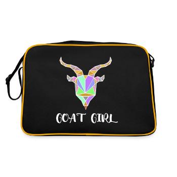 Goat Girl I Love Goats Gift Idea Goat Lover - Sac Retro - noir/or - Dos