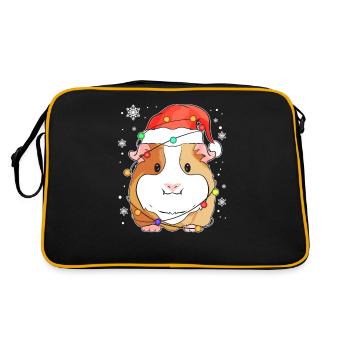 Amoureux des animaux de compagnie de Noël de cochon d'Inde - Sac Retro - noir/or - Dos