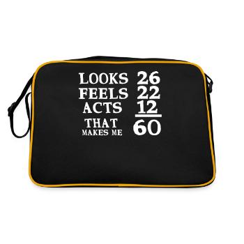 60e anniversaire homme - Sac Retro - noir/or - Dos