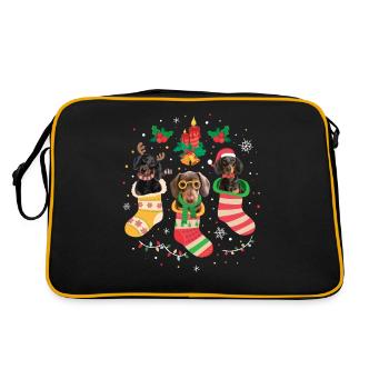 Noël de teckel - Sac Retro - noir/or - Dos