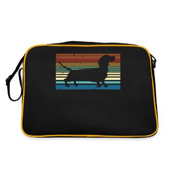 Chemise Retro Wiener Dog - Chemise Teckel Vintage - - Sac Retro - noir/or - Dos