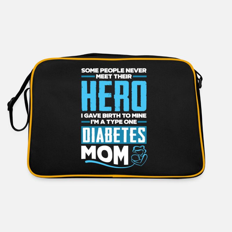 T1D Diabetes Typ 1 Diabetiker Geschenk - Retro Tasche - Schwarz/Gold