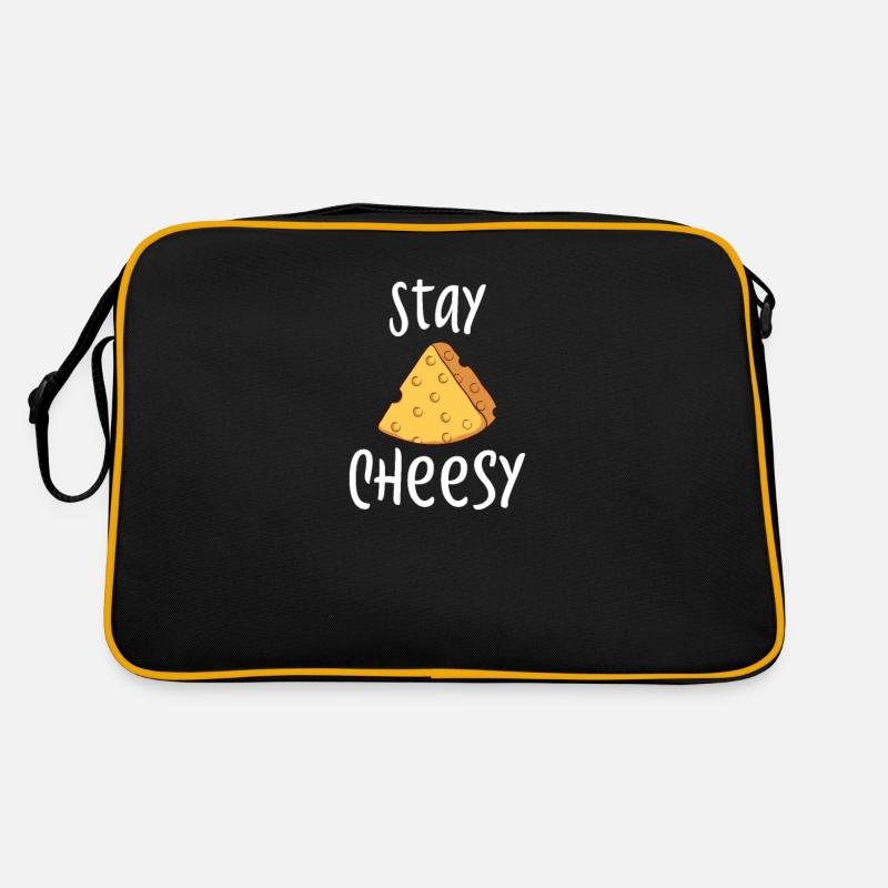 Cheese cheese platter Cheeses dairy - Retro Bag - black/gold