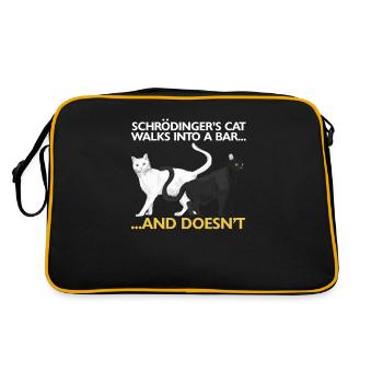 Le chat de Schrödinger drôle de science physique - Sac Retro - noir/or - Dos