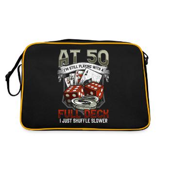 50e anniversaire de cartes de joueur de poker - Sac Retro - noir/or - Dos