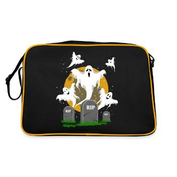 Fantômes d'Halloween - Sac Retro - noir/or - Dos