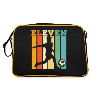 11. Geburtstag Fußballtrikot - 11 Jahre alter Fußball Pl - Retro Tasche - Schwarz/Gold - Hinten