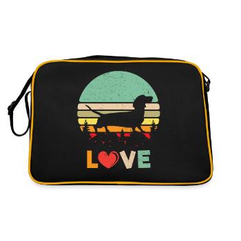 Chemise Retro Love Wiener pour chien - Vintage Dachshund Sh - Sac Retro - noir/or - Dos