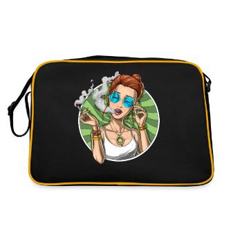 Weed Stoner fumer du cannabis - Sac Retro - noir/or - Dos