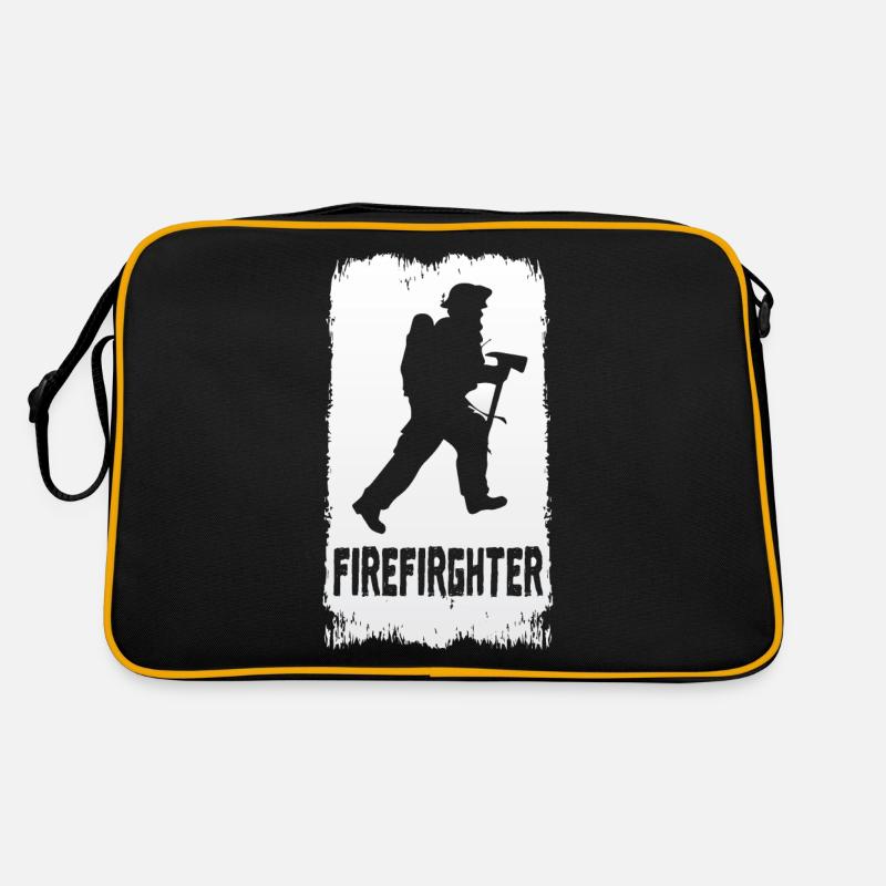 Feuerwehr - Retro Tasche - Schwarz/Gold