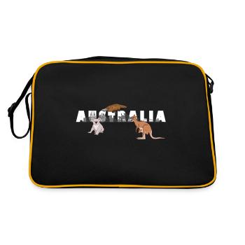 Australie Animaux Australiens Kangourou Koala Sydney - Sac Retro - noir/or - Dos