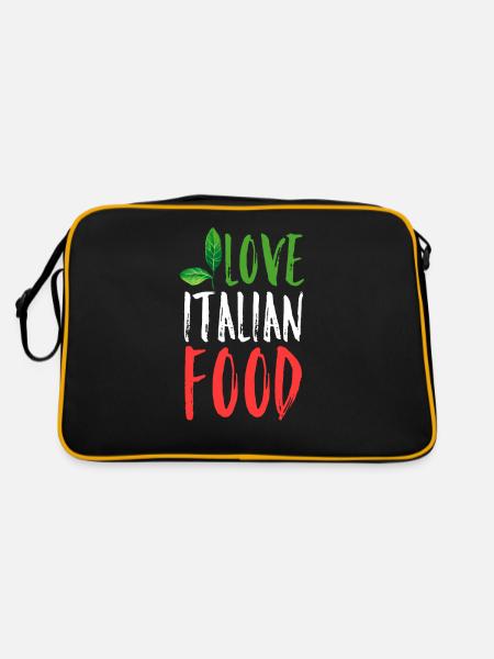 Italian cuisine love - Retro Bag - black/gold - Back