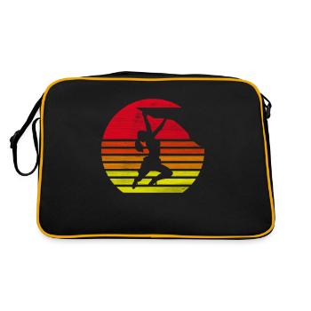 Kletterin Klettern Kletterer Retro Geschenk - Retro Tasche - Schwarz/Gold - Hinten