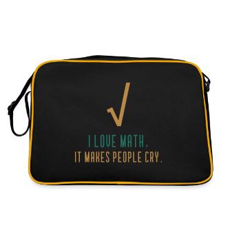J'aime les maths - Citation drôle de maths - Sac Retro - noir/or - Dos
