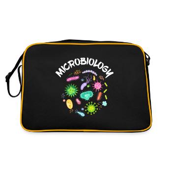 Microbiology scientist bacteria microscope - Retro Bag - black/gold - Back