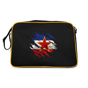 Yugoslavia Jugoslawien Jugo Geschenkidee - Retro Tasche - Schwarz/Gold - Hinten